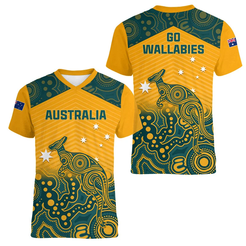 Badminton Jersey - Unisex 2026 Australia Kangaroo Animal 3D