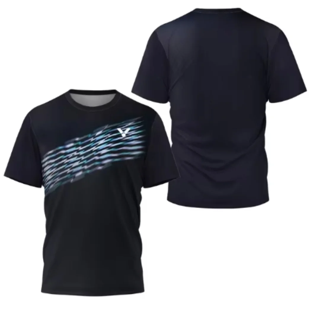 Badminton China - Laser Neon Print men's badminton T-shirt