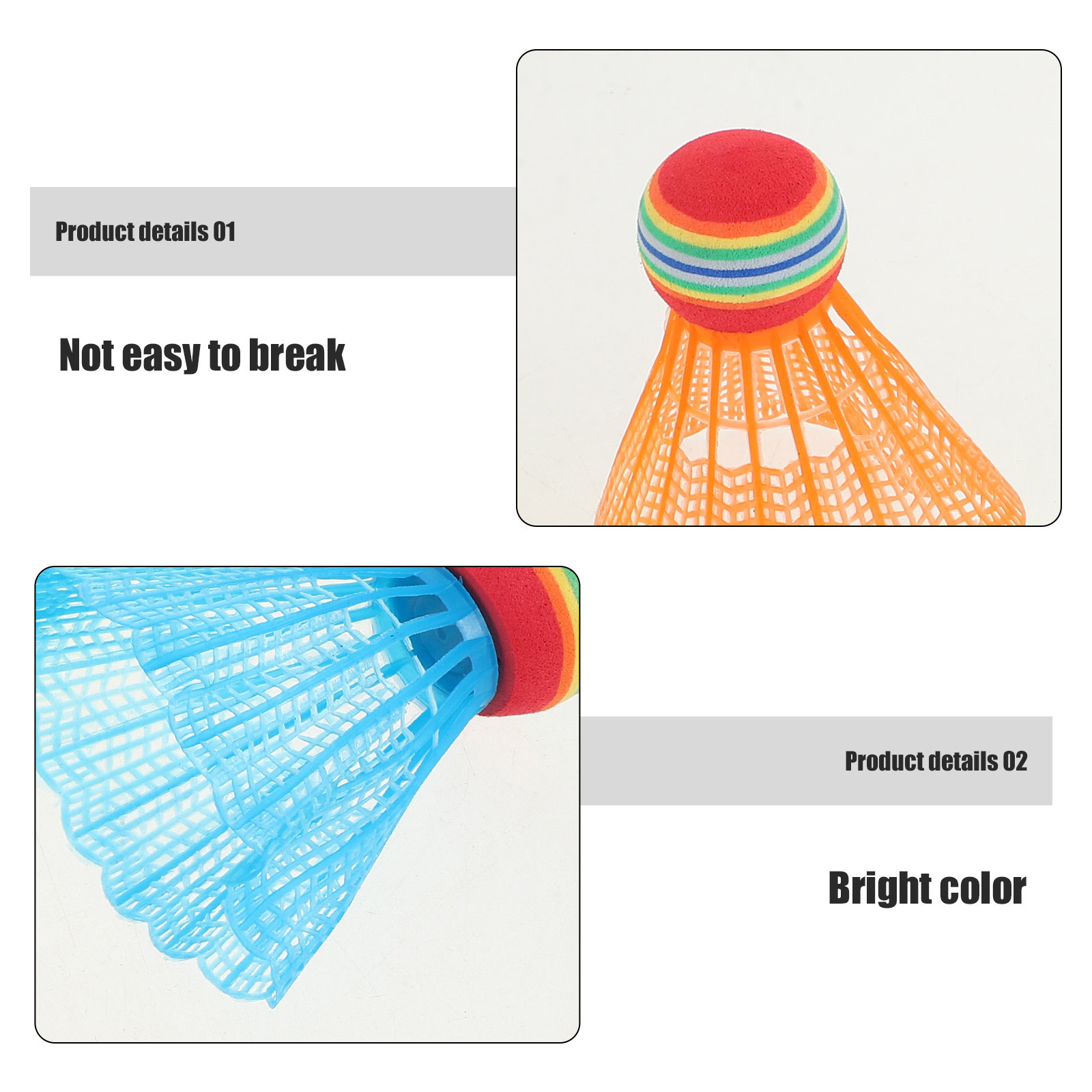 12Pcs Vibrant Colorful Shuttle - Badminton Materi 评论和价格