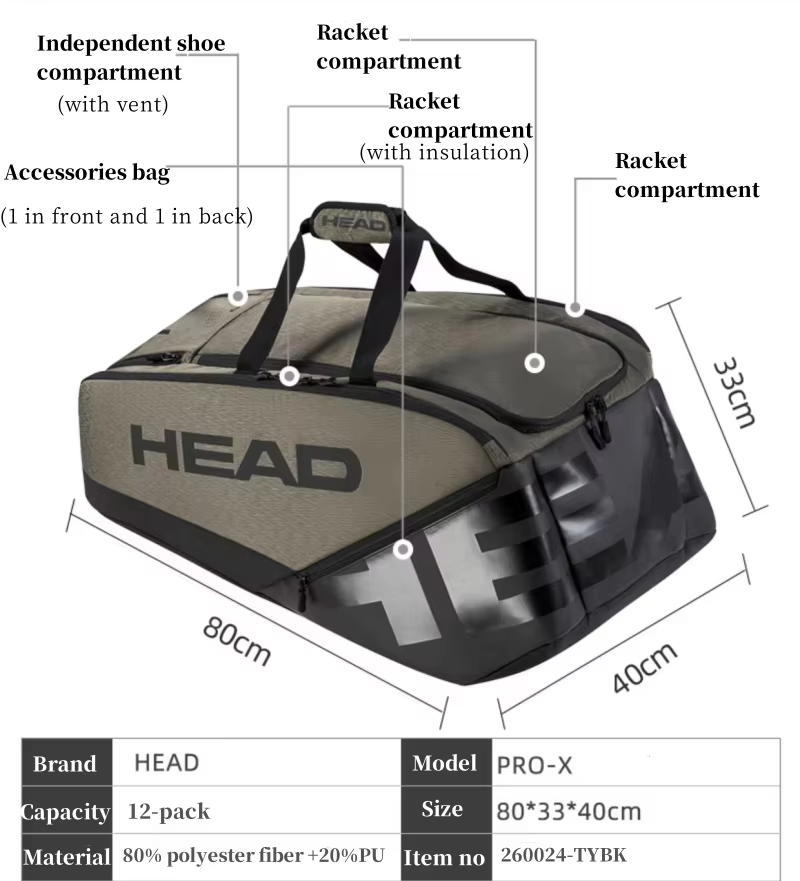 HEAD TOUR/PROX Series Tennis R - Backpack Racket Bag 评论和价格