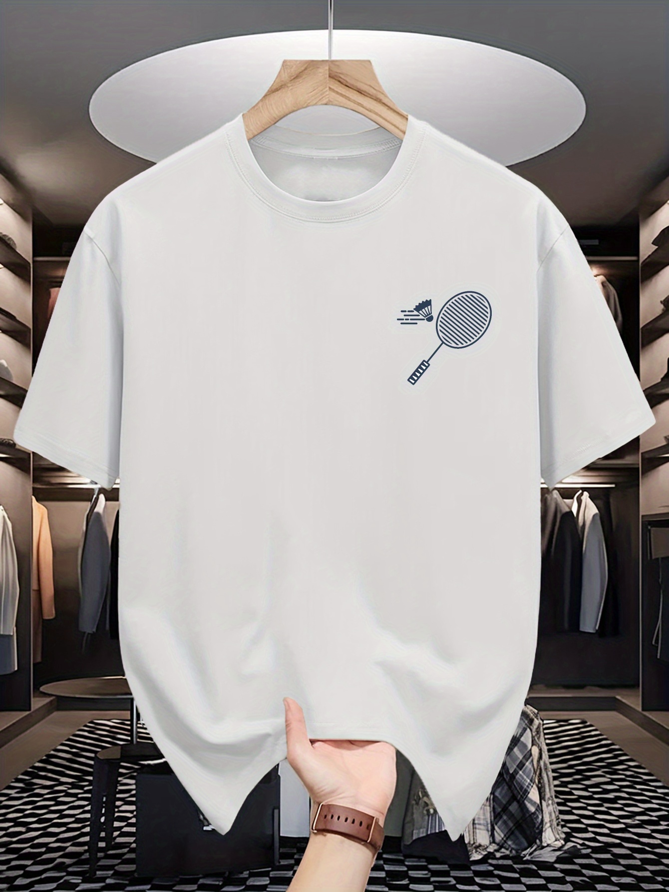 Mens Crew Neck T Shirt Minimal - Badminton China 评论和价格